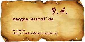 Vargha Alfréda névjegykártya